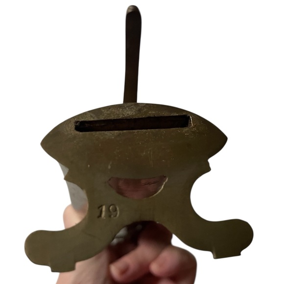 Vintage brass carving set handcrafted knife, fork and sheath, solid intricate - Picture 11 of 11